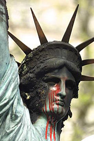 france liberty vandalized